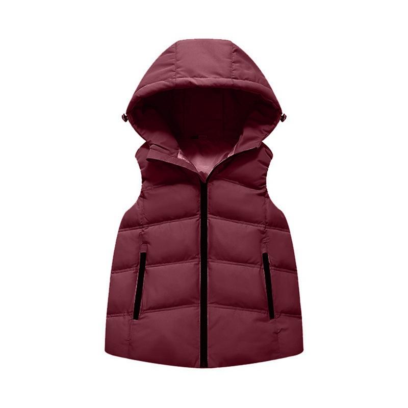Kids Girls Winter Hooded Vest Sleeveless Warm Coat