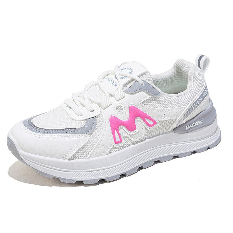 Summer Women's Shoes New Breathable Mesh White Shoes Women's Korean Version Versatile Platform Sports Shoes Casual Running Dad Shoes