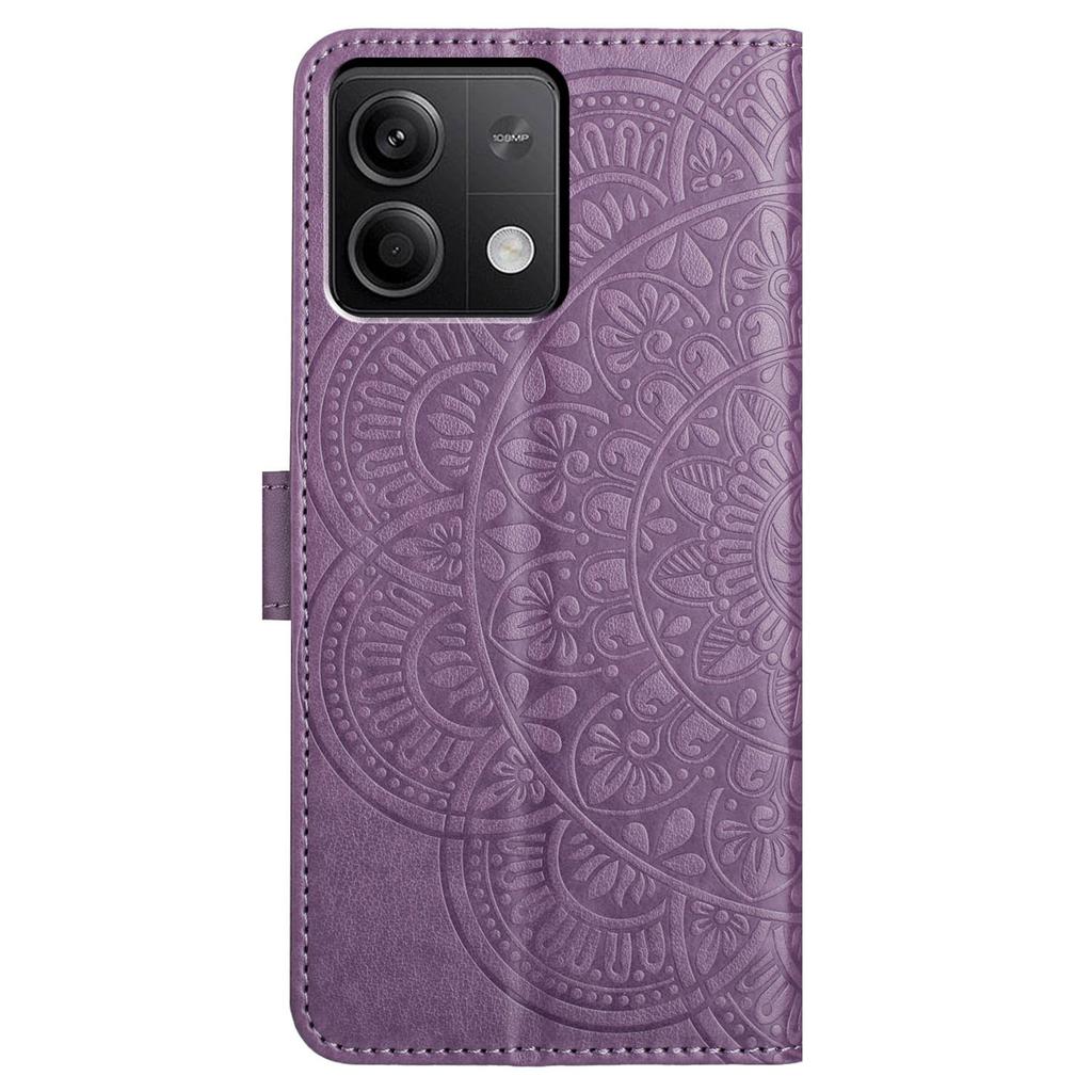 Priekš Xiaomi Redmi Note 13 4G maciņš ar magnētisku aizdari, ziedu rakstu, rokassomiņas tipa telefona vāciņš