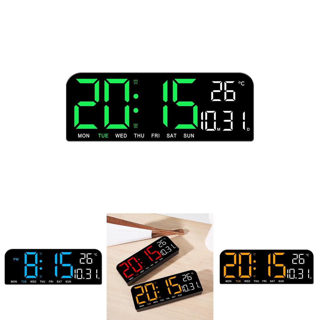 Modern Minimalist Led Desk Clock With Temperature Calendar And Alarm For Home Office Decor