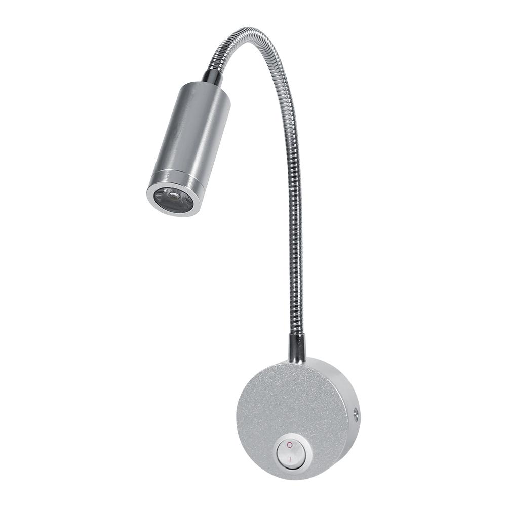 AC85 265V 1W 3W Cool Warm White LED Reading Study Bed Lamp With Gooseneck And OFF ON Switch