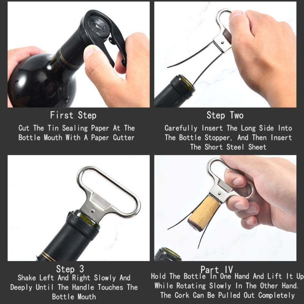 Manual Zinc Zinc Alloy Two-prong with Cover Wine Bottle Opener Kitchen Tool Wine Cork Puller Clip Corkscrew