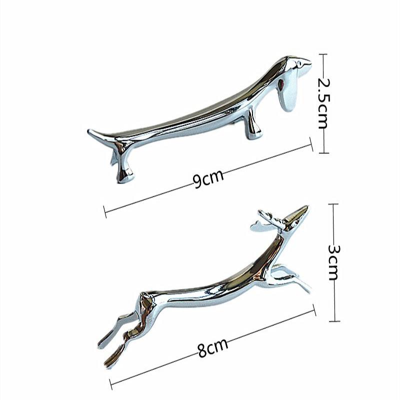 Art Craft Zinc Alloy Cutlery Bracket Holder Silver Cute Tableware Rack Holder Fawn /Little Dog Shape Cutlery Storage
