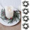 20cm Christmas Candlestick Wreath Handmade Red Berry Candle Wreaths  New Year