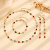 Niche Ethnic Style Necklace Small Fresh Love Glass Diamond Beaded Necklace Ins Holiday Style Summer Sweet Necklace