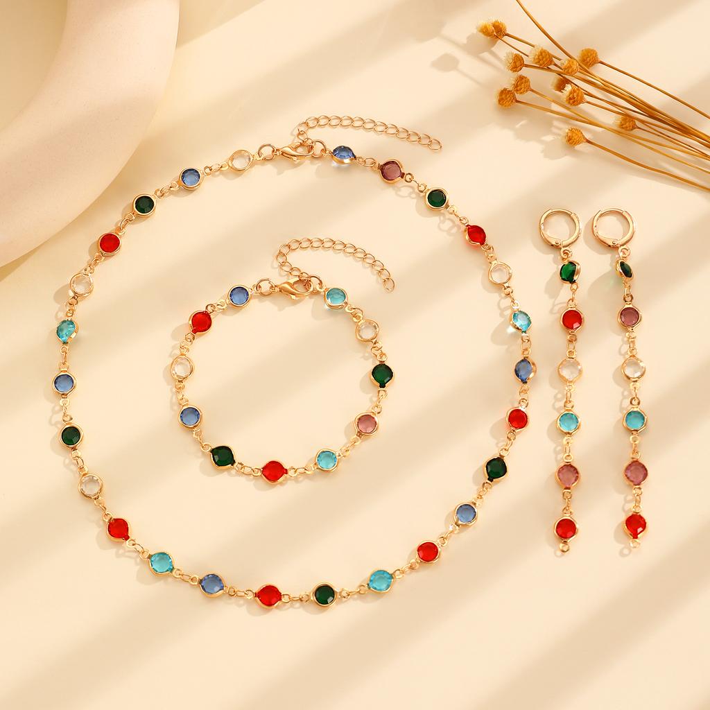 Niche Ethnic Style Necklace Small Fresh Love Glass Diamond Beaded Necklace Ins Holiday Style Summer Sweet Necklace