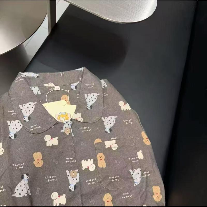 Женский фланелевый хлопковый комплект пижамы с длинным рукавом JingJingRS