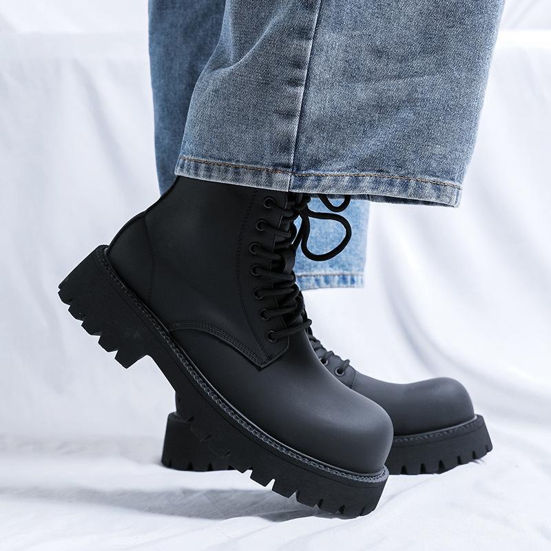 2024 Martin boots men's high-top leather shoes locomotive boots breathable heightening leather boots upturned tooling boots men's 8267-R