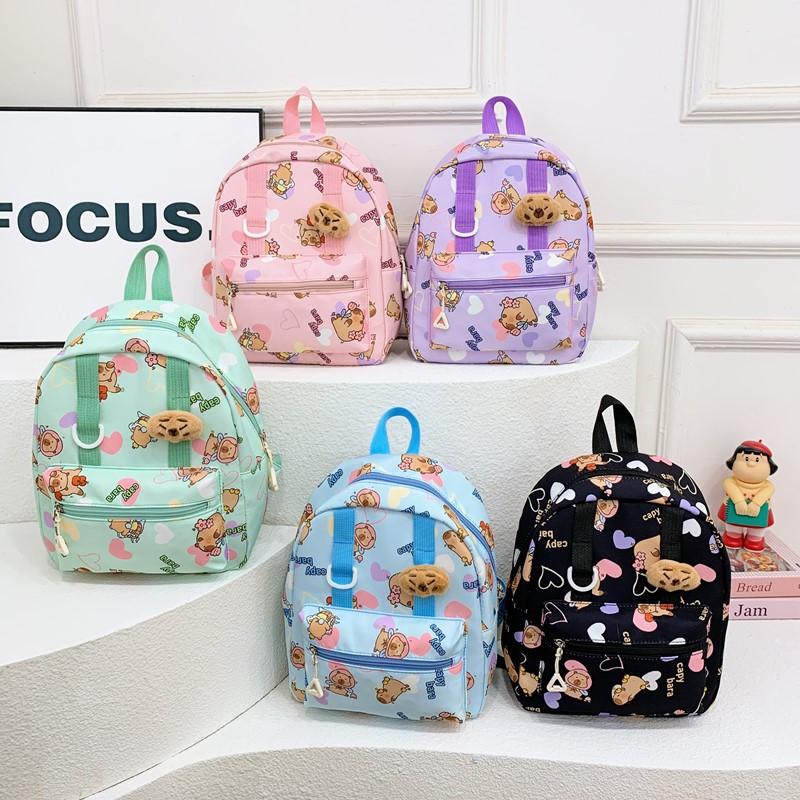 Children'S Backpack Kindergarten Elementary School Bag Three-Dimensional Plush Kapibara Doll Boys And Girls Backpack