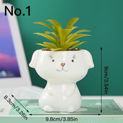 Sevimli Hayvan Çiçek Saksısı Etli Bitki Saksısı Seramik Saksı Ev Dekoru Masaüstü Süsleri Bahçe Dekorasyonu Bonsai Bitki Saksısı