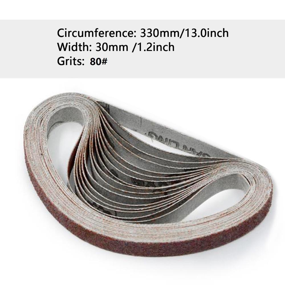 10pcs 330 X 30 Mm / 1.2 X 13 Inch Abrasive Sanding Belts Belt Sander Sandpaper  Metal Grinding