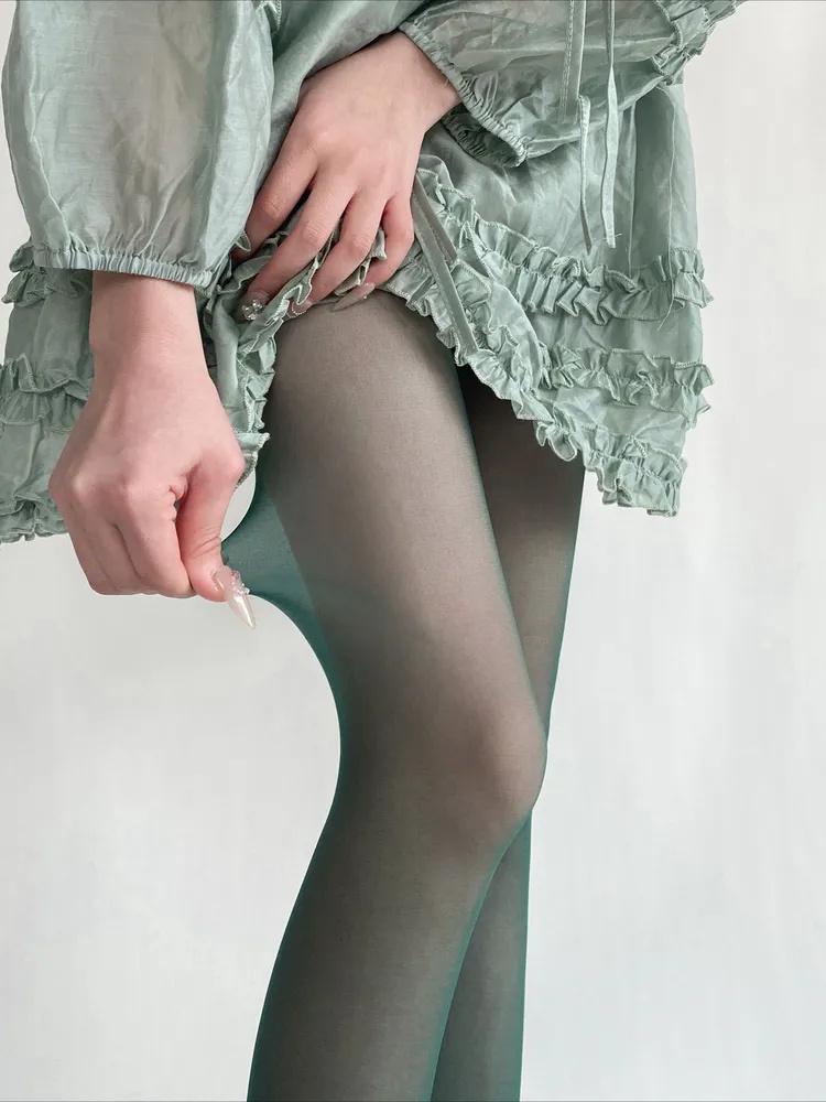 

Сексуальные кружевные чулки и колготки One Size зелёный