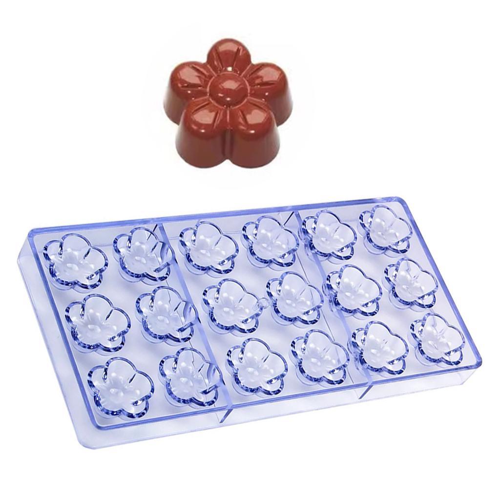 18 Slot Flower Chocolate Mold Confectionery Mould Food Grade Plastic Baking Pastry Tool Multipurpose Dessert Mold