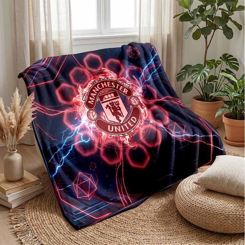 Coperta a tema Manchester United Morbida coperta in flanella Coperta morbida da divano Coperta accogliente per divano e letto per la decorazione della casa