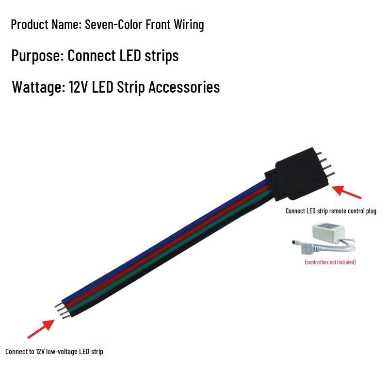 Solderless Connector Cable for LED 3528/5050 Strip Light - Seven-Color Snap, Low Voltage