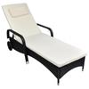 Day and Night - Day and Night Lounger with Cushion and Black Synthetic Rattan Wheels