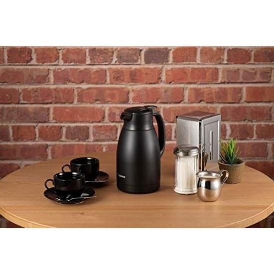 Zojirushi Stainless Pot 1.5L Tabletop Wide Mouth Approximately 6.5cm Vacuum Double Wall Thermal Bottle Insulation Cooling Matte Black SH-HC15-BM