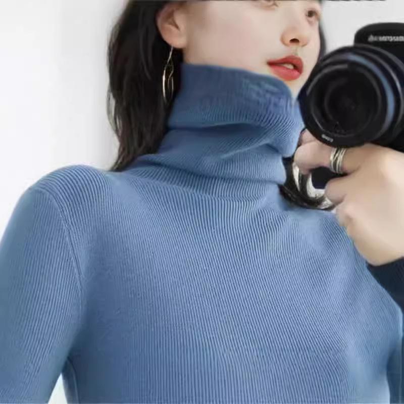 

Women s Slim Fit Turtleneck Sweater: Long Sleeve Knitted Pullover Medium