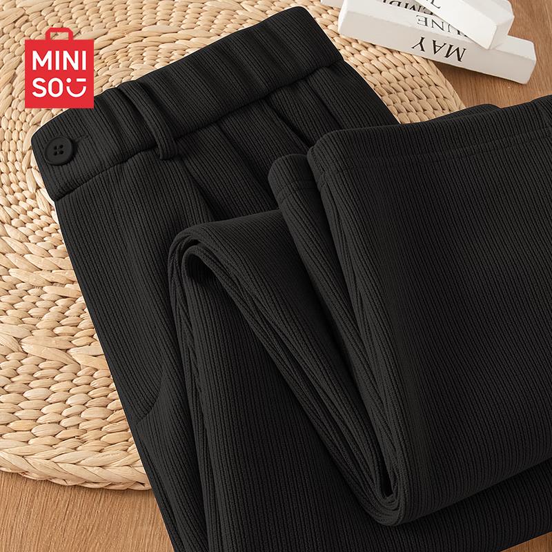 MINISO Men's Retro Knit Straight-Leg Casual Pants