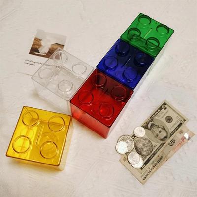 6PCS Children's Visual Savings Jar, Money Saving Box, Block Toy Designs, Easy To Use Block Toys