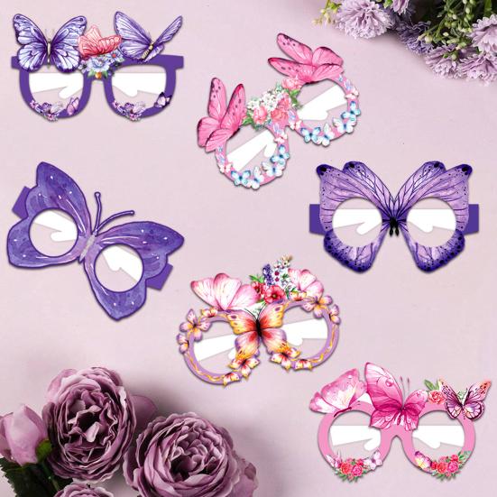 Butterfly Paper Glasses Spring Party Favors Birthday Party Eyeglasses Photo Booth Props for Kids Adults Holiday Supplies