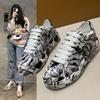 Women's Trendy 2024 Summer Autumn Graffiti Print Dad Shoes - Colorful, Large Size Casual Sneakers