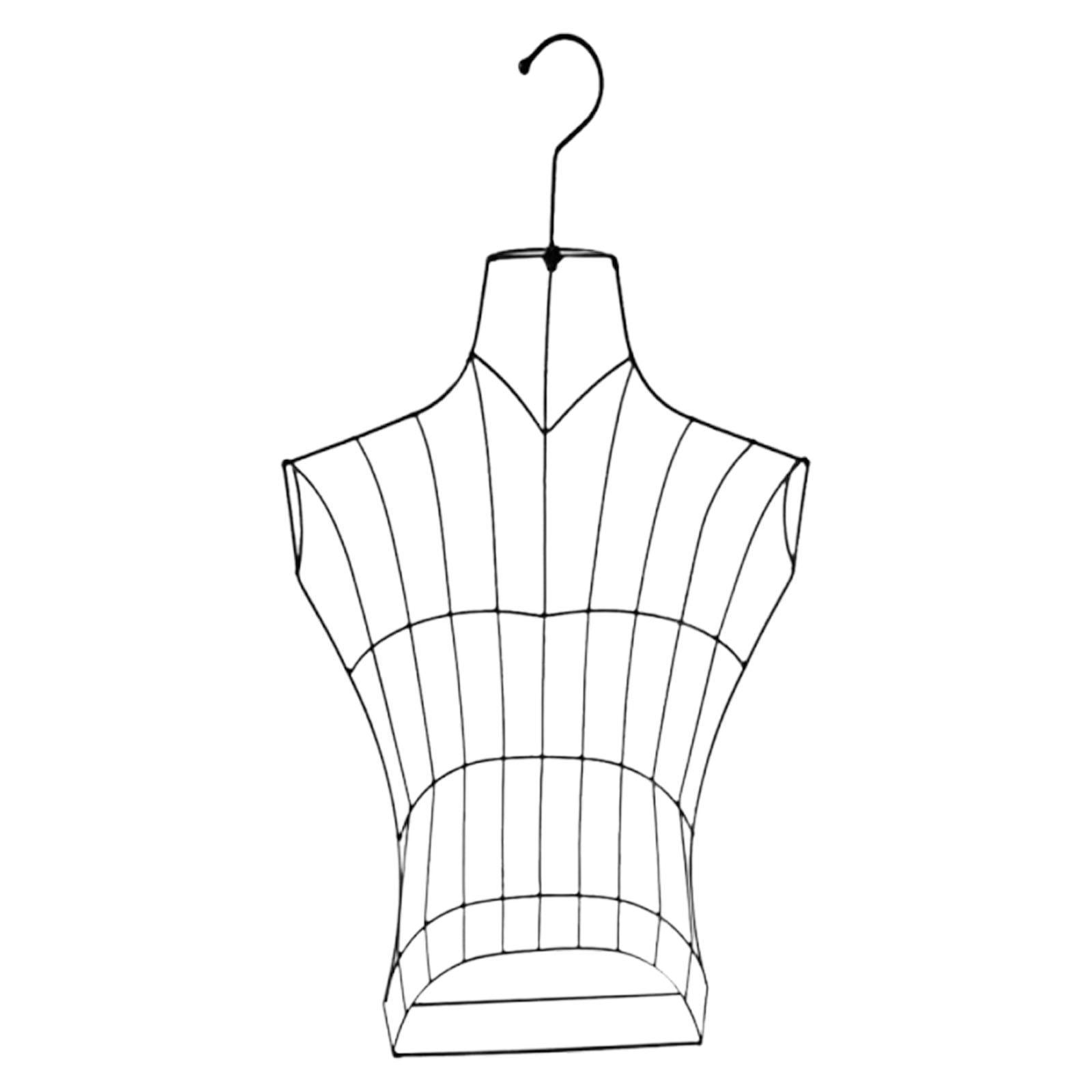 Lightweight Male Mannequin Torso Hanging Half Body Iron Dress Form for Retail Store Showcase чёрный