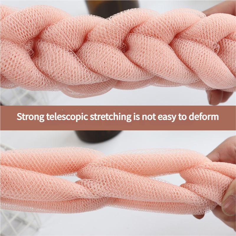 Flower Mesh Shoulder Scrubber Long Sponge Body Back Bath Sponge Shower Exfoliate Strap Shower Body Wash Brush Health Cleaning
