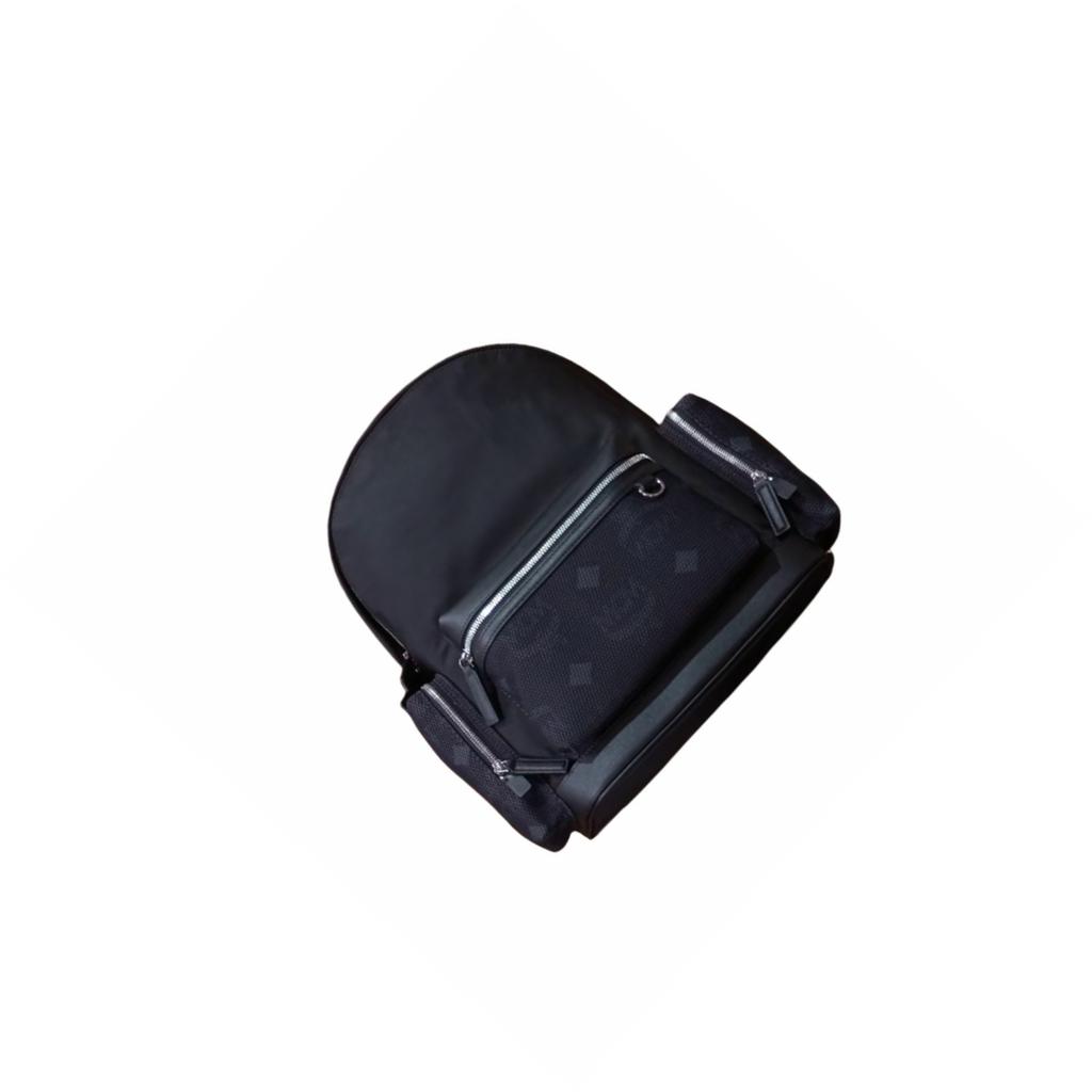 MCM Classic Design Recycled Nylon Backpack Medium Women Backpacks Black MMKFSVE06BK001