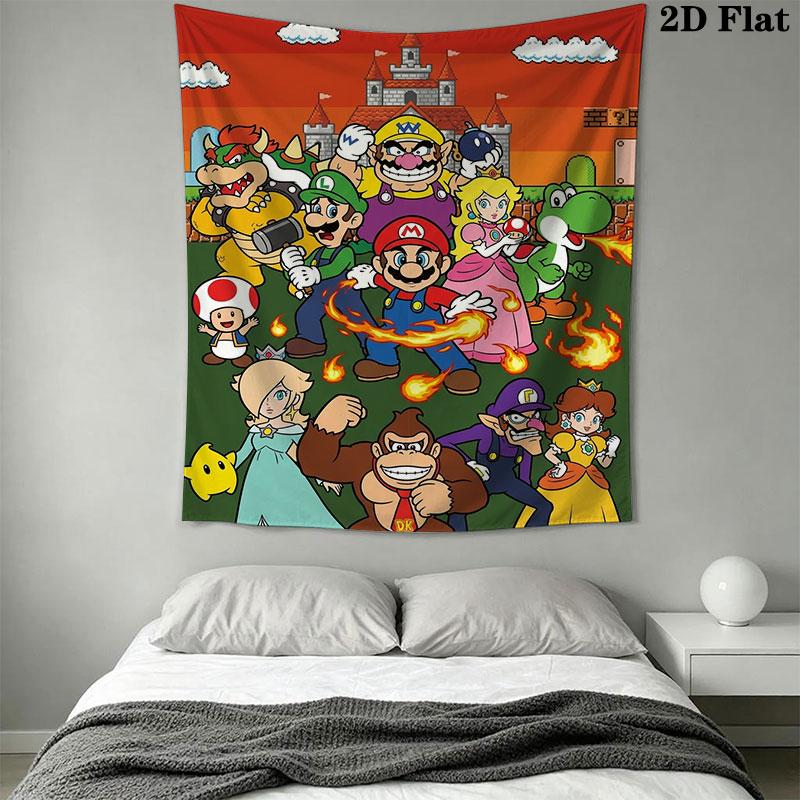 Run Mario Block Wall Hanging Printed Fabric Blanket Decorative Tapestries for Bedroom Living Room Home Decor