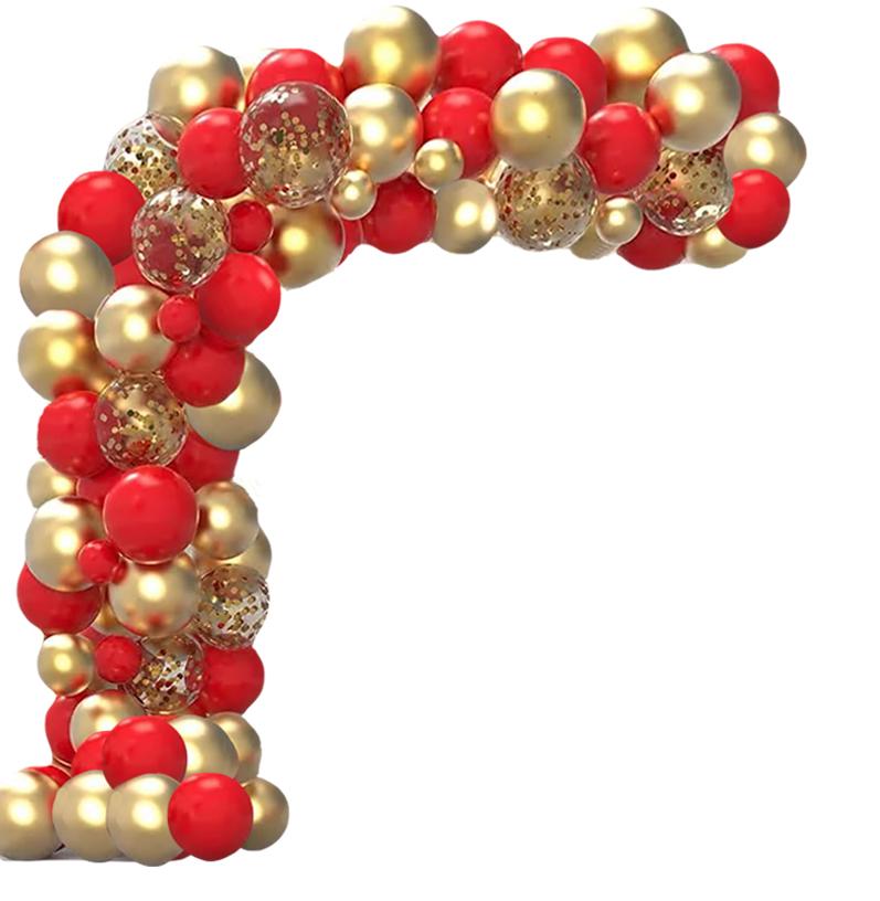 Red Gold Balloon Garland Confetti