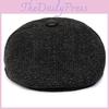 Checkered Pattern Men Duckbill Hat Ear Protection Cotton Cap Outdoor Headwear