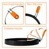 8-Inch Round Egg and Pancake Ring Mold 2-Piece Set with Silicone Heat-Resistant Folding Handles + Silicone Oil Brush Orange and Black