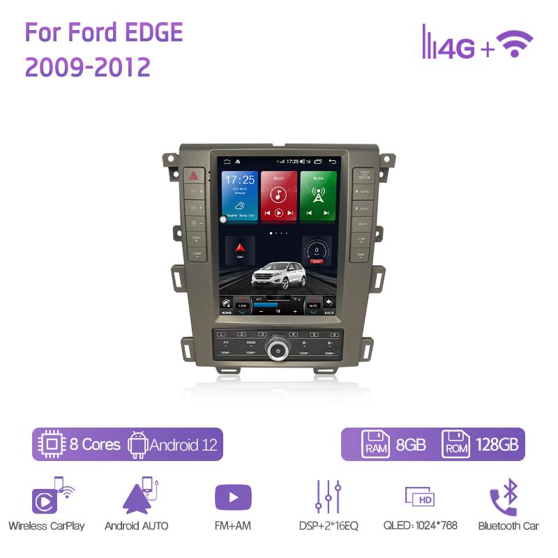10.4" Car Multimedia Video Player For Ford EDGE 2009-2012 GPS Navigation Radio Android12 8+128G 8Core CarPlay 4G Host 360Camera