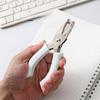 Black & White Rubber-Coated 6mm Handheld Hole Punch Pliers - Manual, Labor-Saving, Single-Hole Loose-Leaf Punch for Office Use