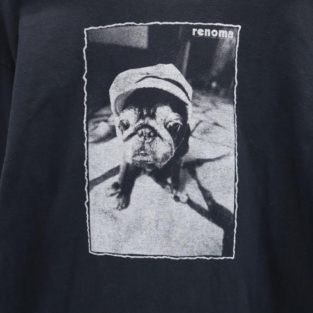 RENOMA 90s Made In France Pug Back Print Long Sleeve T-shirt Men's Used
