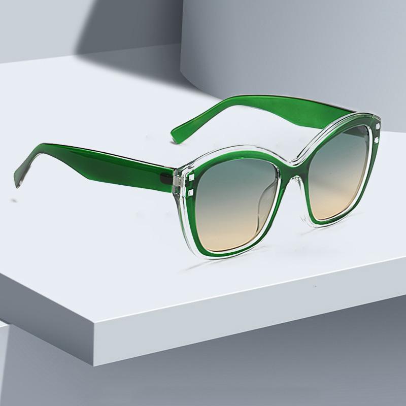

Large Frame Cat Eye Sunglasses with Transparent Black Border Fashionable Frame Shape Personalized Design Trendy Women Glasses