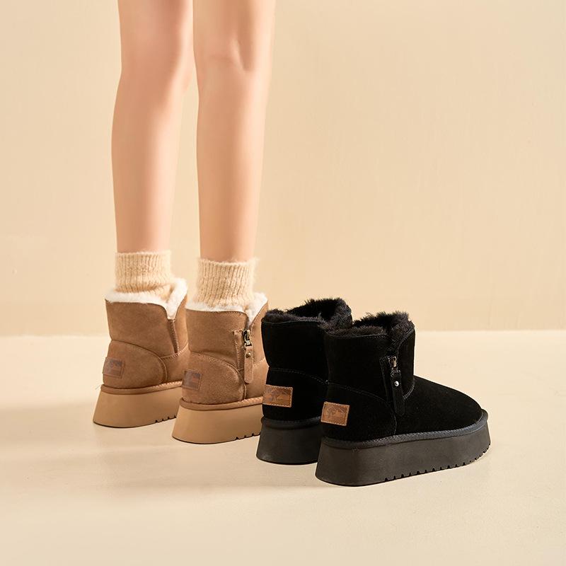 Augustine platform snow boots women's 2025 new autumn and winter outdoor piled thickened short boots bread cotton shoes