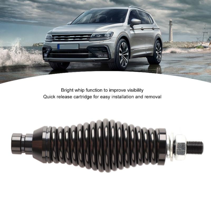 Antenna Spring Mount LED Whip Light Black Shockproof Heavy Duty Quick Release CB Radio Antenna Mount For Vehicle