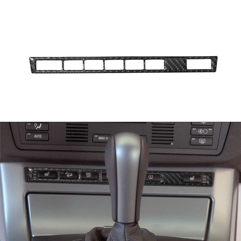 Carbon Fiber Car Center Console Air Conditioning CD Gear Control Panel Trim Cover Sticker For BMW X5 2000-2006 Car Accessories