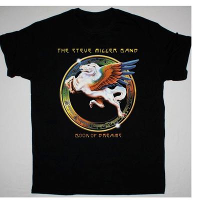 Vtg STEVE MILLER BAND KNIHA SNŮ Bavlna Černá Plná Velikost Unisex Tričko