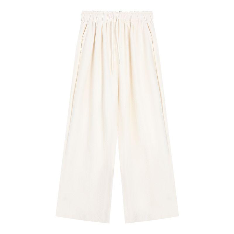 Pink Velvet Pants Warm Casual Pants Loose Pants Women's Clothing Fall High Waist Thick Straight-Leg Pants Mop Pants Pants