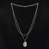 Jbans Classic Shell Point Layered Chain Necklace (J2302-An131_Sv)