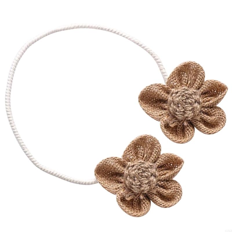 62KD 2 Pack Bohemian Flower Curtain Tieback Japanese Decorative Curtain Drapes Holdbacks Drapery Holder Clip Home Decorations