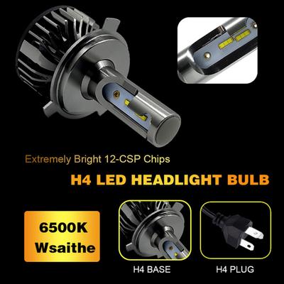 Faros delanteros LED para coche F2CSP H1/H3/H4/H7/H11, decodificación de faros delanteros integrados cercanos y lejanos 3000K-25000K, 1 par