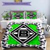3pcs Duvet Cover Set (1*Duvet Cover + 2*Pillowcase, Without Core), Borussia Monchengladbach Print Bedding Set, Bedroom Decor, All‑Season, Birthday Gif
