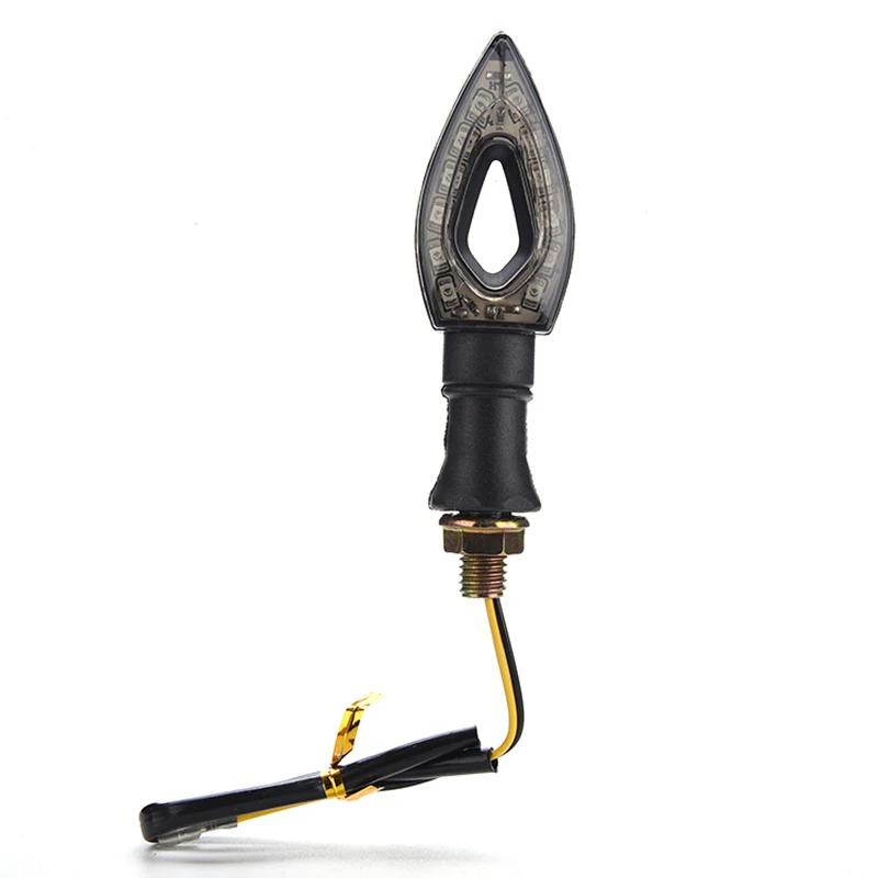 Motorcycle 12 LED Turn Signals Lights Amber Blade Lamp Short Turn Signal Lights Indicator Blinkers Flashers Moto Accessories 12v