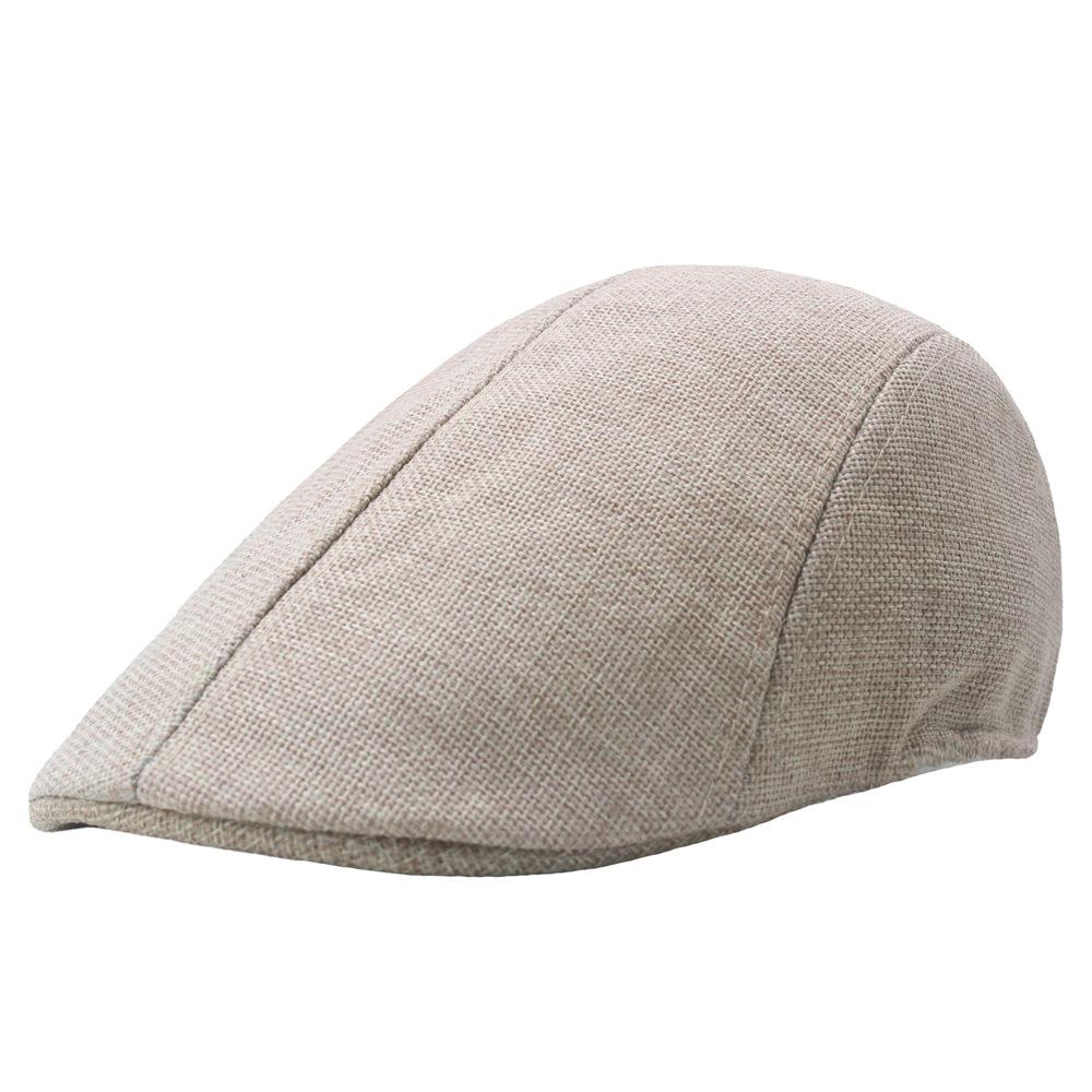 Men's Spring-Summer Cotton Linen Newsboy Beret: Breathable Duckbill Design