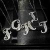 TikTok Live French-English Initial Pendant Necklace - Customizable 26 Letters, Full Diamond, Personalize Your Name or Surname