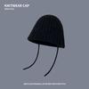 Maillard style autumn and winter versatile fisherman's hat children's warm ear protection wool knitted hat showing face small cold hat